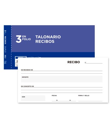 Talonario liderpapel recibos 3 fº original y copia t236 sin matriz